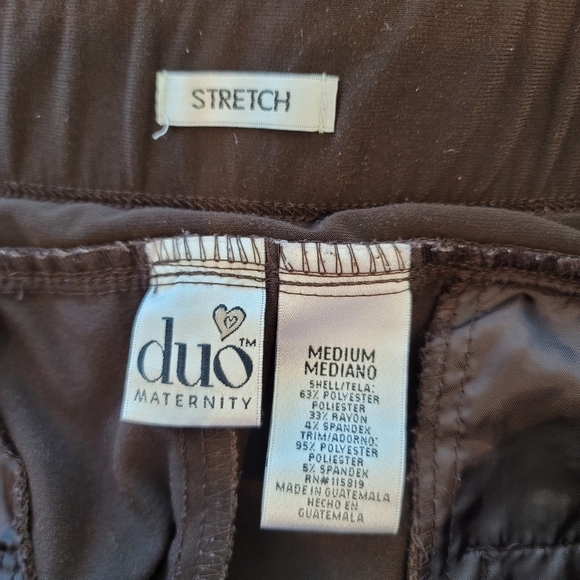Duo Maternity Stretch Brown Pants Women's Size Medium Maternity - Picture 14 of 14